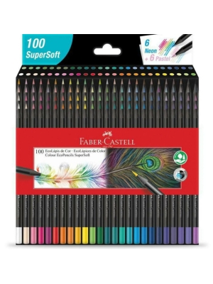 imagem do produto Lápis de cor Faber-castell Supersoft com 100 cores - Arco Ìris