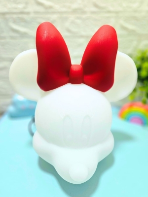 Luminária Abajur Infantil Minnie Mouse Rosto 3d Disney - Usare - Arco Iris